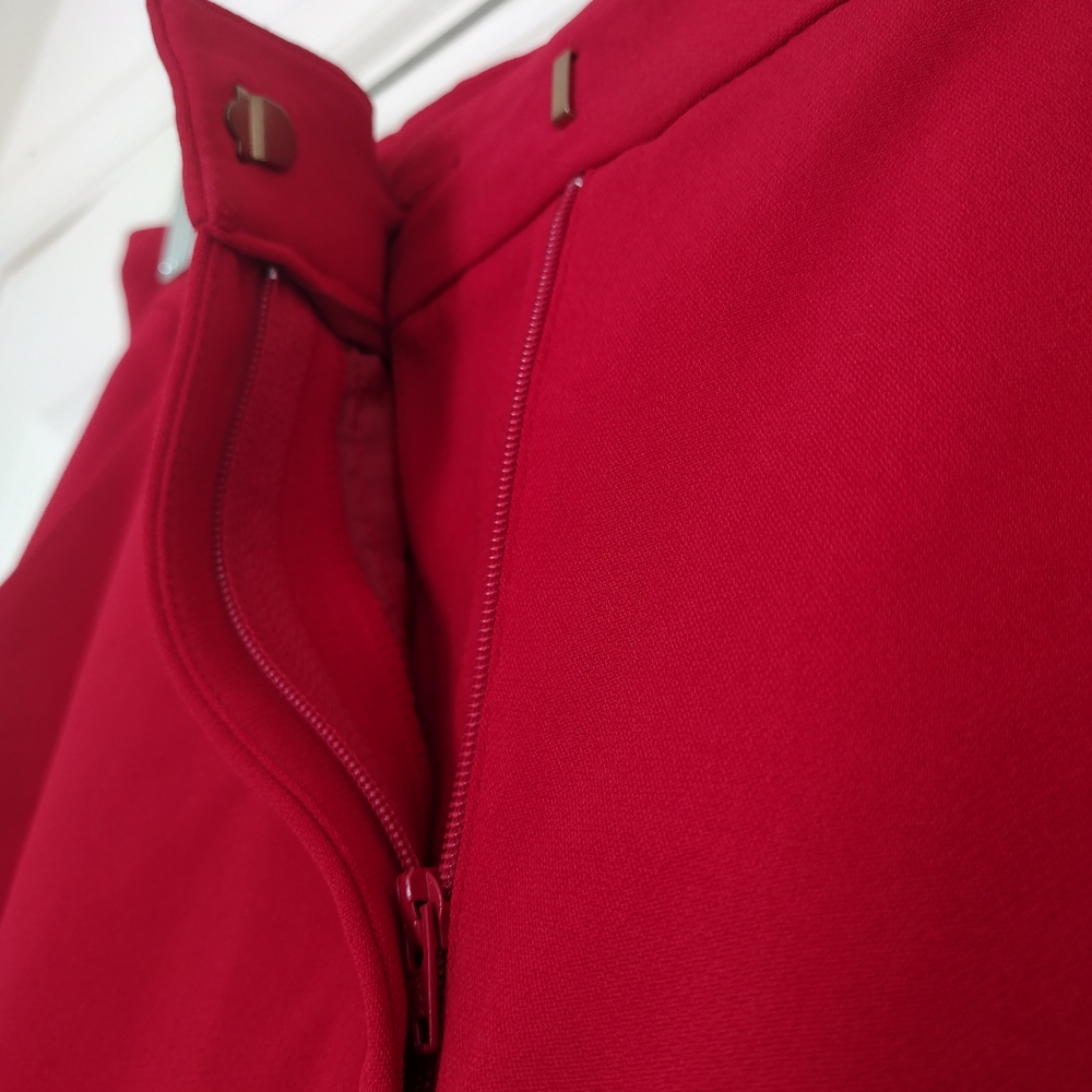 Lewit Bold Red Flare Leg‎ Pants High Waisted Trousers Size 6 - Picture 4 of 6